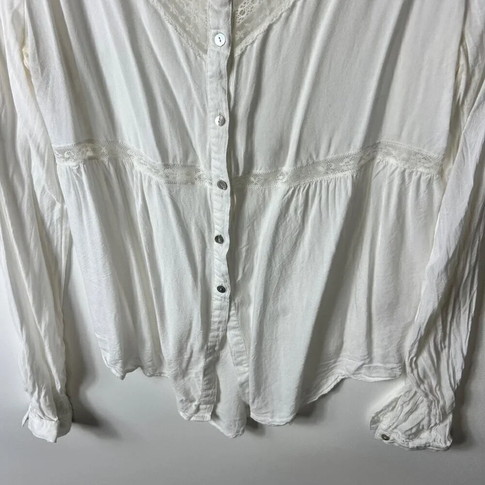 Free people button up lace top women’s small‎